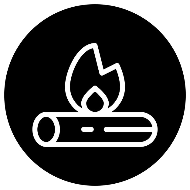 Ilustración del diseño del icono vectorial de la hoguera
