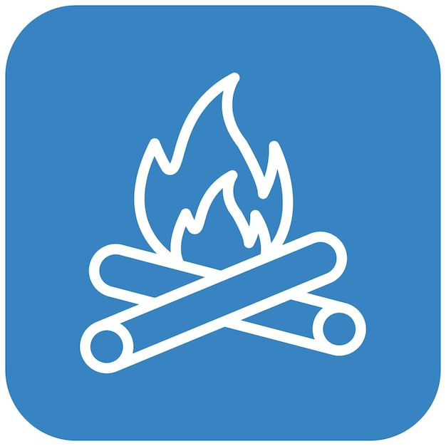 Ilustración del diseño del icono vectorial de la hoguera