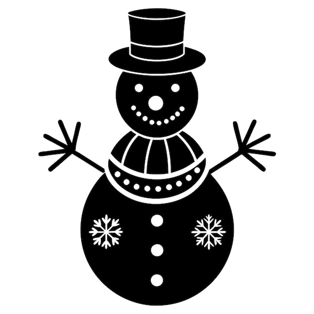 Ilustración del diseño del icono vectorial del hombre de nieve de Navidad