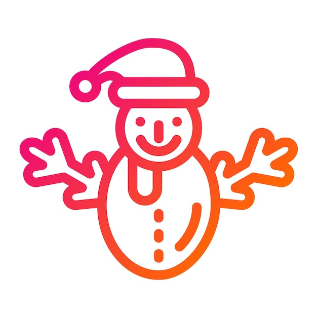 Ilustración del diseño del icono vectorial del hombre de nieve