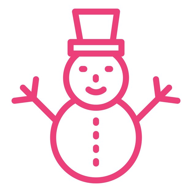 Ilustración del diseño del icono vectorial del hombre de nieve