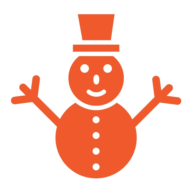 Ilustración del diseño del icono vectorial del hombre de nieve