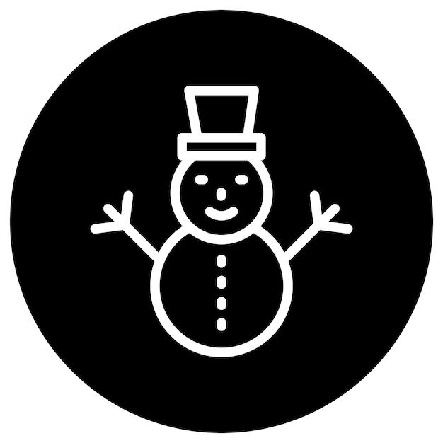 Ilustración del diseño del icono vectorial del hombre de nieve