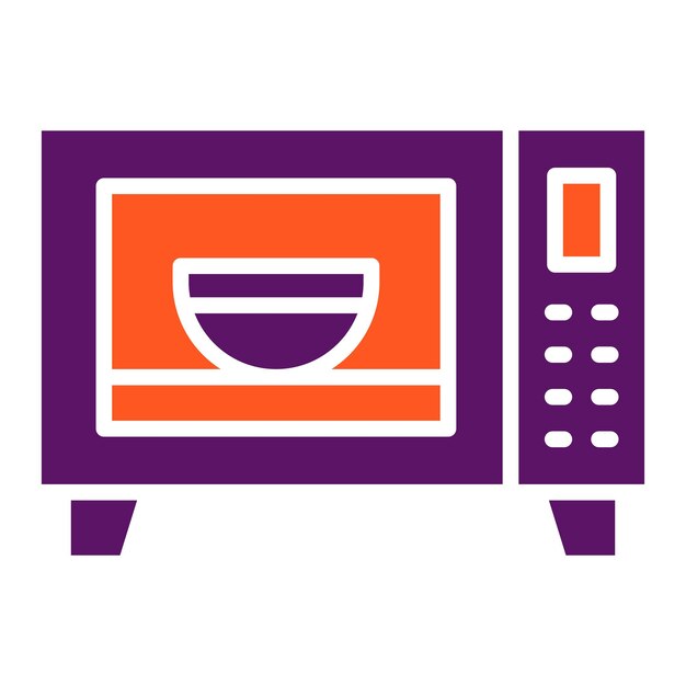 Ilustración del diseño del icono vectorial del horno de microondas