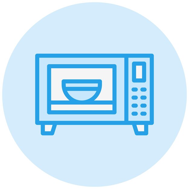 Ilustración del diseño del icono vectorial del horno de microondas