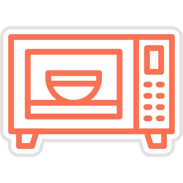 Ilustración del diseño del icono vectorial del horno de microondas