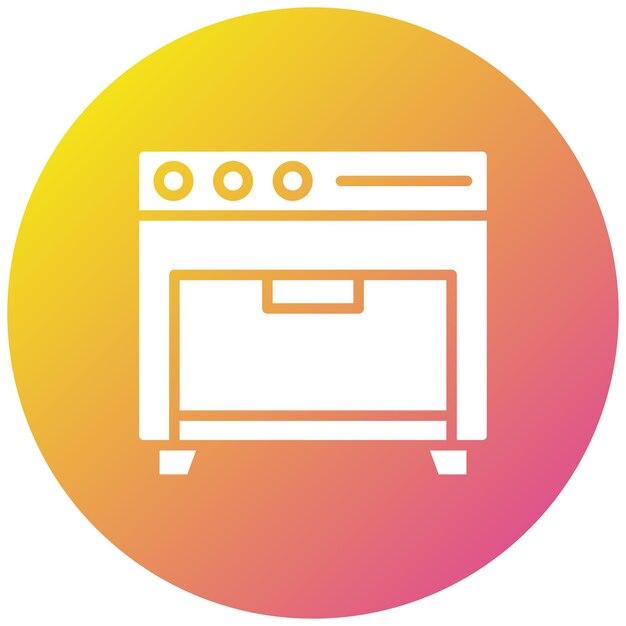 Ilustración del diseño del icono vectorial del horno