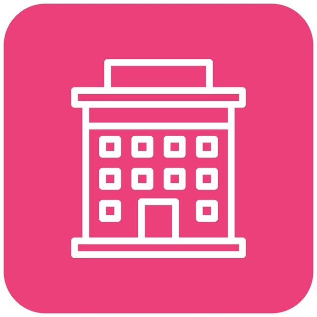 Ilustración del diseño del icono vectorial del hotel
