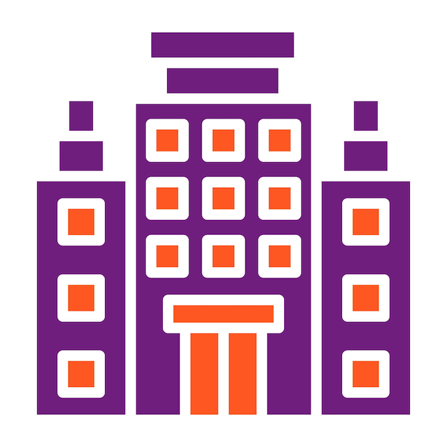 Ilustración del diseño del icono vectorial del hotel