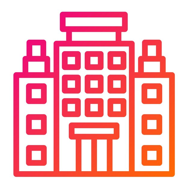Ilustración del diseño del icono vectorial del hotel