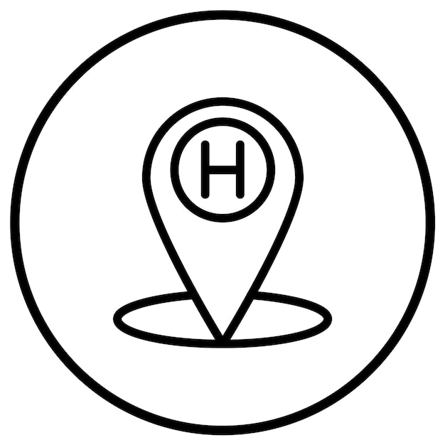 Ilustración del diseño del icono vectorial del hotel