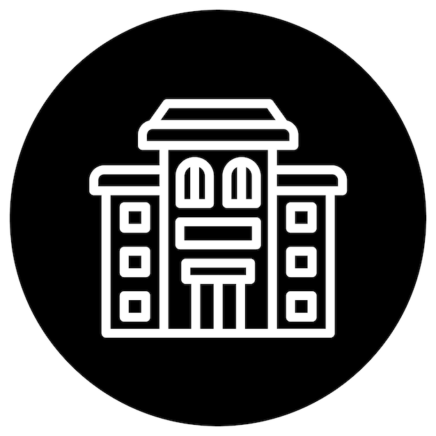Ilustración del diseño del icono vectorial del hotel