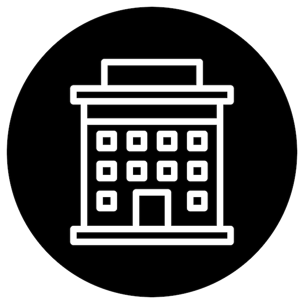 Ilustración del diseño del icono vectorial del hotel