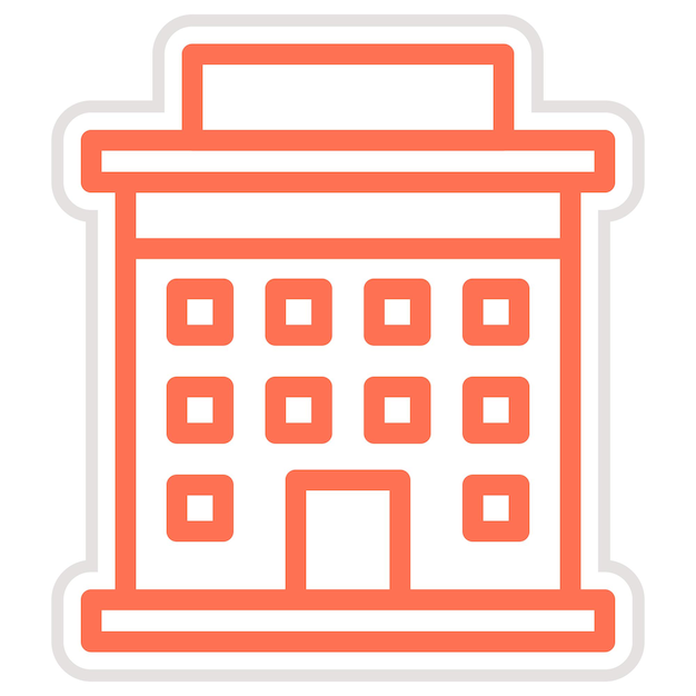 Ilustración del diseño del icono vectorial del hotel