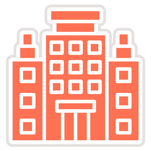 Ilustración del diseño del icono vectorial del hotel