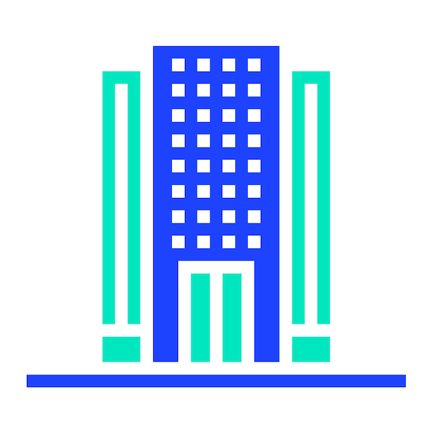 Ilustración del diseño del icono vectorial del hotel