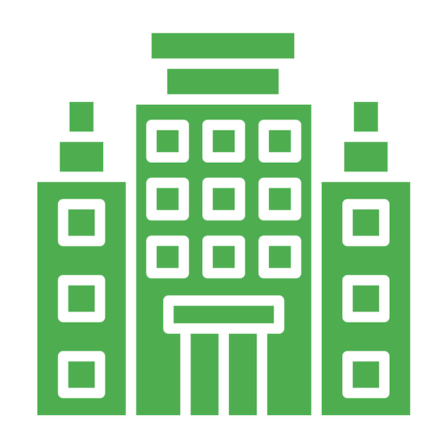 Ilustración del diseño del icono vectorial del hotel
