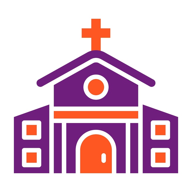 Ilustración del diseño del icono vectorial de la iglesia