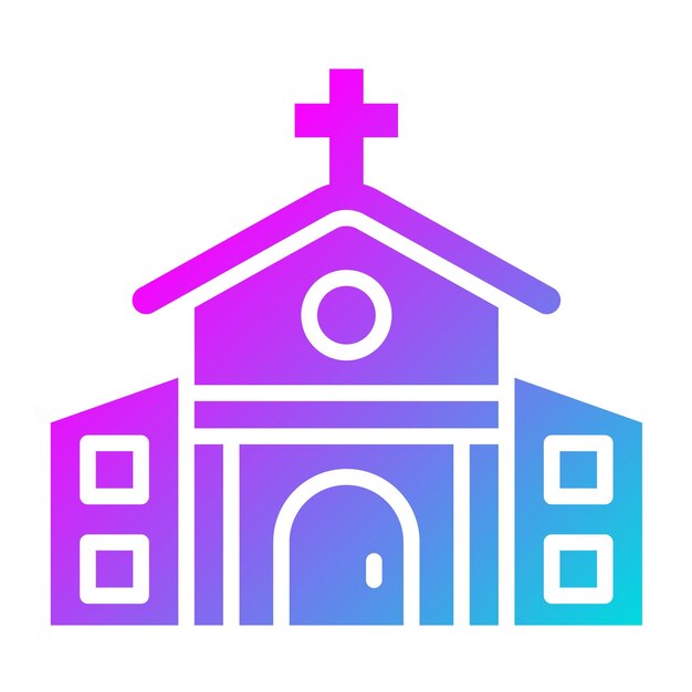Ilustración del diseño del icono vectorial de la iglesia
