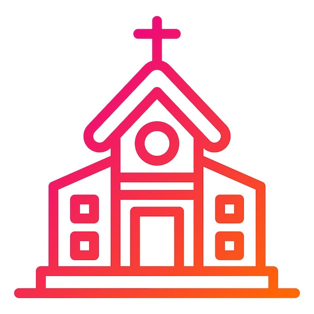 Ilustración del diseño del icono vectorial de la iglesia