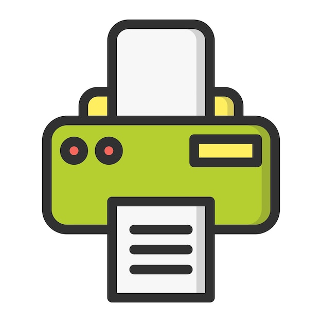Ilustración del diseño del icono vectorial de la impresora