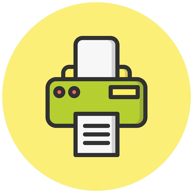Ilustración del diseño del icono vectorial de la impresora