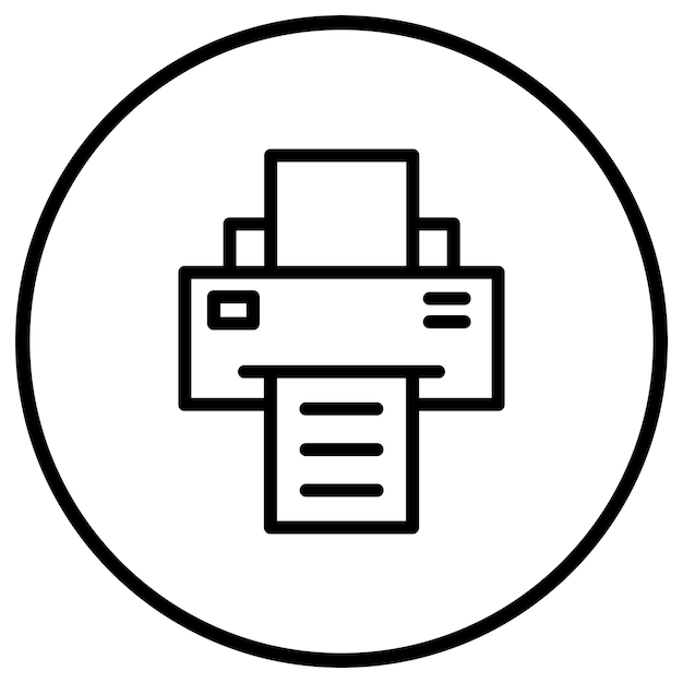 Ilustración del diseño del icono vectorial de la impresora