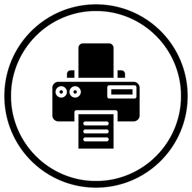 Ilustración del diseño del icono vectorial de la impresora