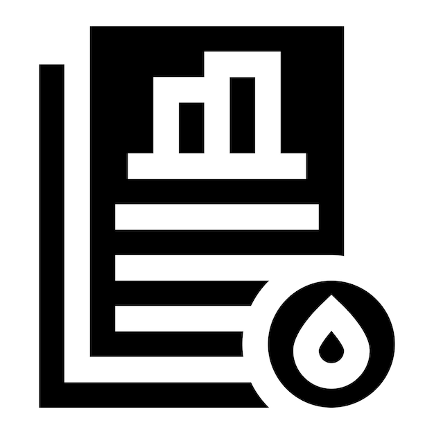 Ilustración del diseño del icono vectorial del informe analítico de aceite