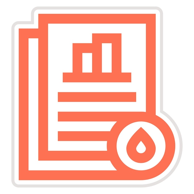 Ilustración del diseño del icono vectorial del informe analítico de aceite