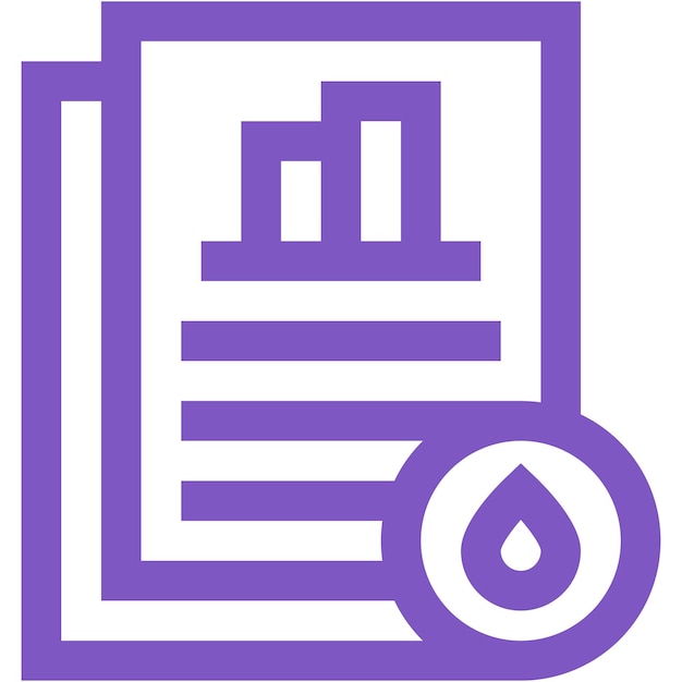 Ilustración del diseño del icono vectorial del informe analítico de aceite