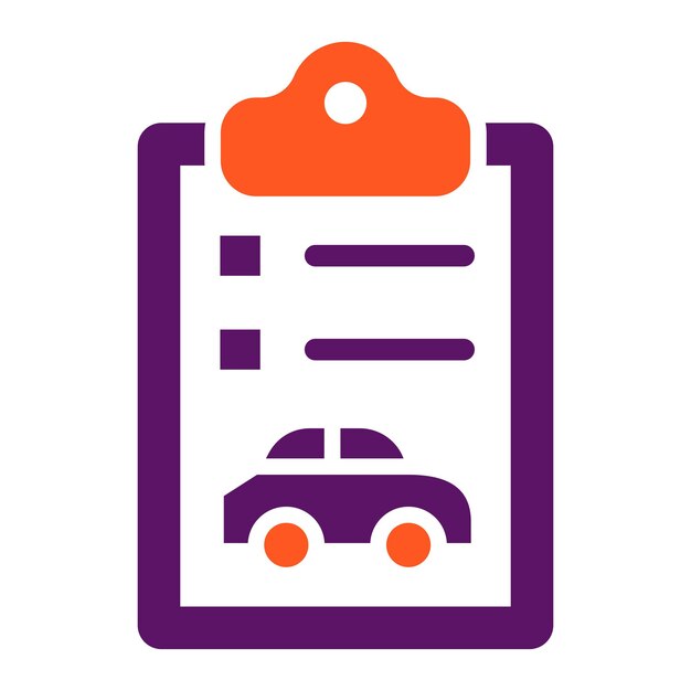 Ilustración del diseño del icono vectorial del informe de automóvil