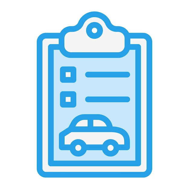 Ilustración del diseño del icono vectorial del informe de automóvil