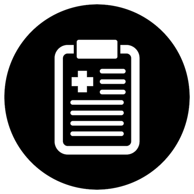 Ilustración del diseño del icono vectorial del informe médico