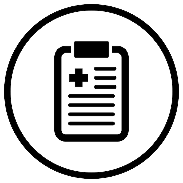 Ilustración del diseño del icono vectorial del informe médico