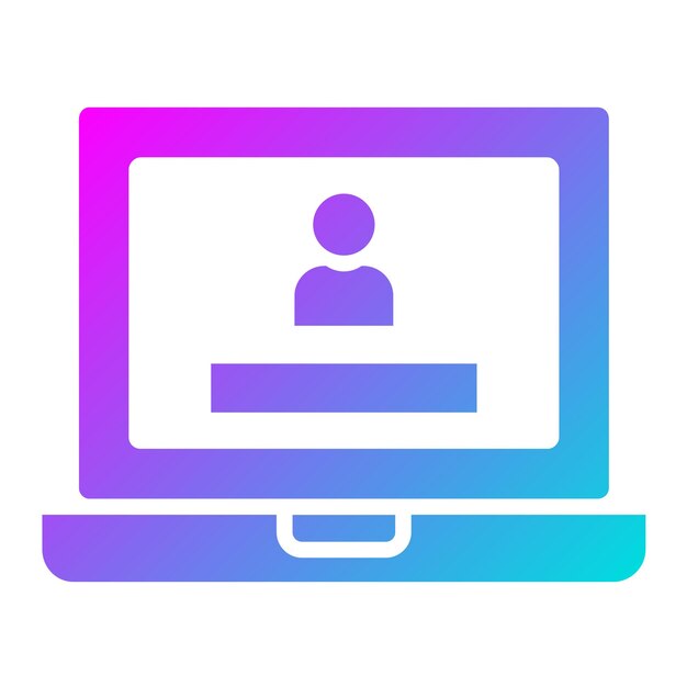 Ilustración del diseño del icono vectorial de inicio de sesión de la computadora