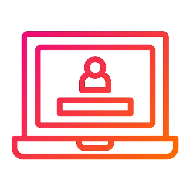 Ilustración del diseño del icono vectorial de inicio de sesión de la computadora