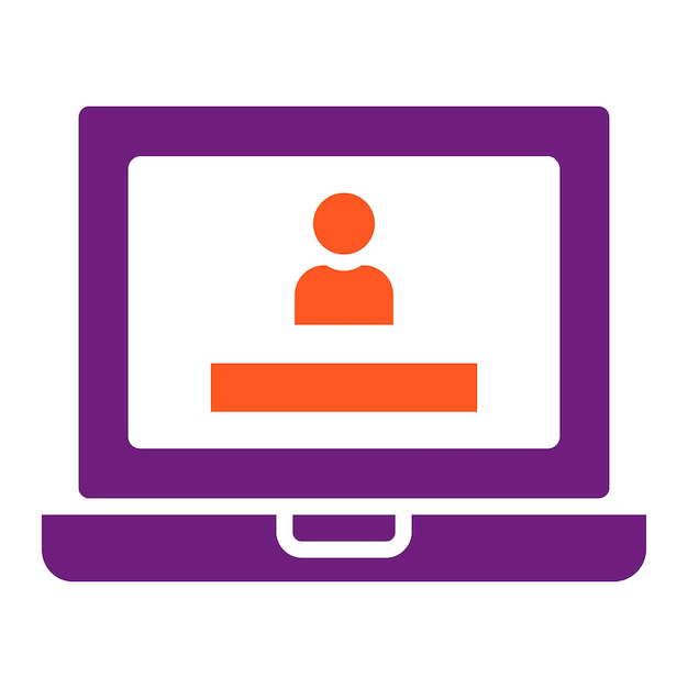 Ilustración del diseño del icono vectorial de inicio de sesión de la computadora