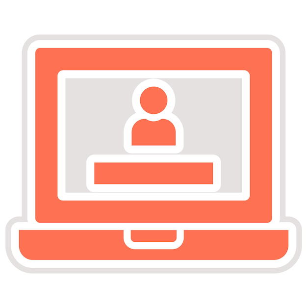 Ilustración del diseño del icono vectorial de inicio de sesión de la computadora