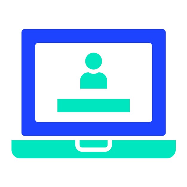 Ilustración del diseño del icono vectorial de inicio de sesión de la computadora