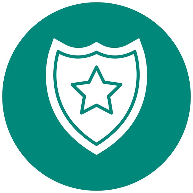 Ilustración del diseño del icono vectorial de la insignia de la policía