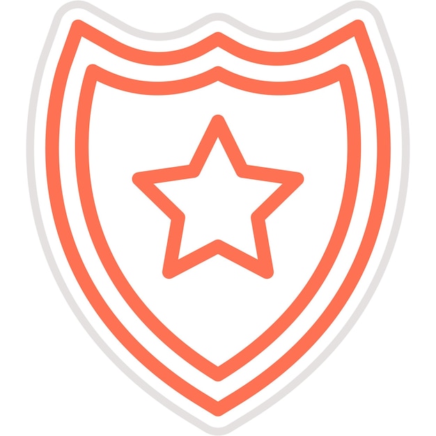 Ilustración del diseño del icono vectorial de la insignia de la policía
