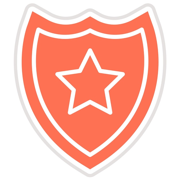 Ilustración del diseño del icono vectorial de la insignia de la policía