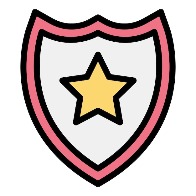 Ilustración del diseño del icono vectorial de la insignia de la policía