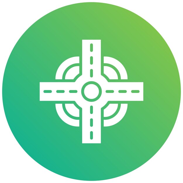 Ilustración del diseño del icono vectorial de la intersección de carreteras
