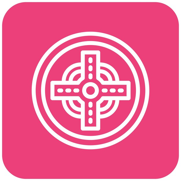 Ilustración del diseño del icono vectorial de la intersección de carreteras
