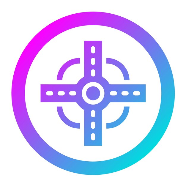 Ilustración del diseño del icono vectorial de la intersección de carreteras