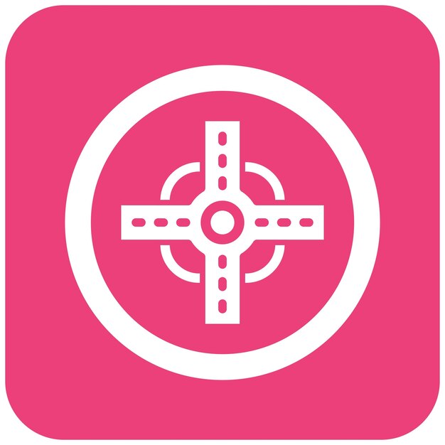 Ilustración del diseño del icono vectorial de la intersección de carreteras