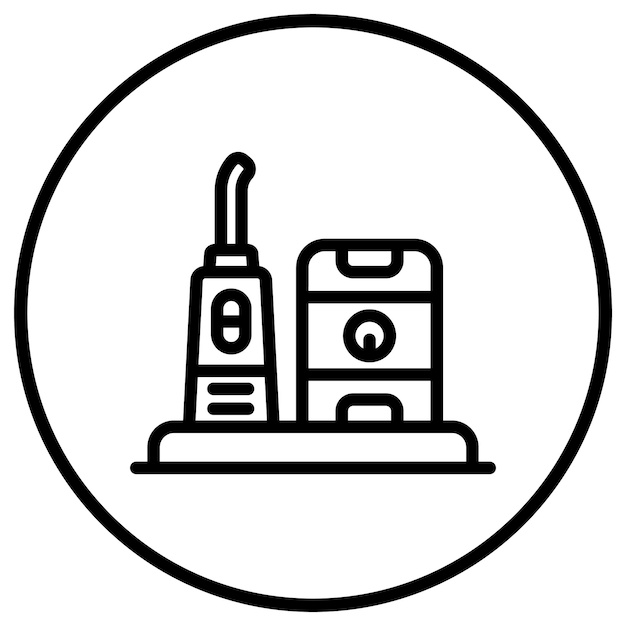 Ilustración del diseño del icono vectorial del irrigador dental