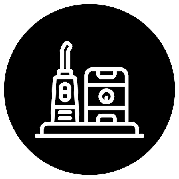 Ilustración del diseño del icono vectorial del irrigador dental